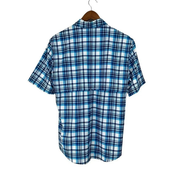 Field &Stream Men’s Vented Fishing Shirt Stretch Button Up Blue Plaid Sz Small - Picture 2 of 7